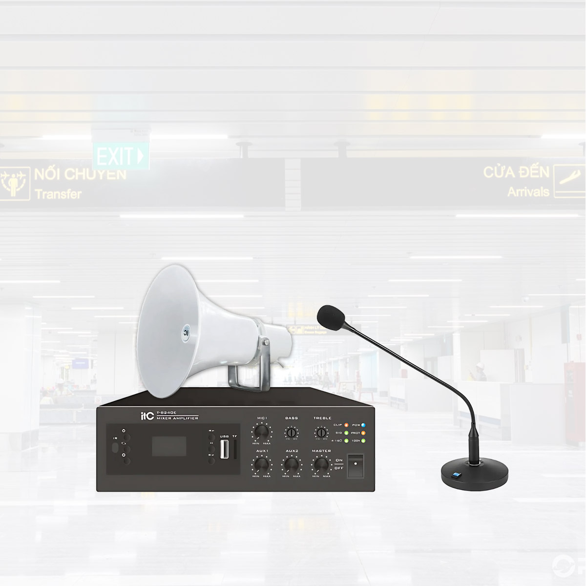 Hệ thống âm thanh thông báo cho cầu đường, nhà ga, trạm thu phí, truyền thanh thôn, bản, xã 04 (ITC T-720K, ITC T-B60E)