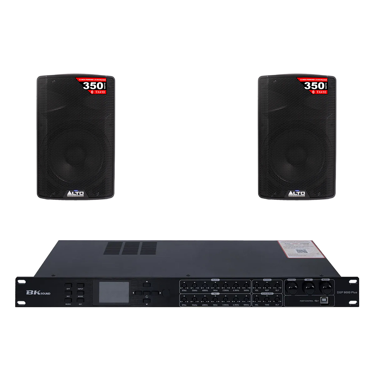 Dàn âm thanh quán cafe, gym, Yoga, fitness, phòng tập 02 (Alto TX410, BKSound DSP9000 Plus)