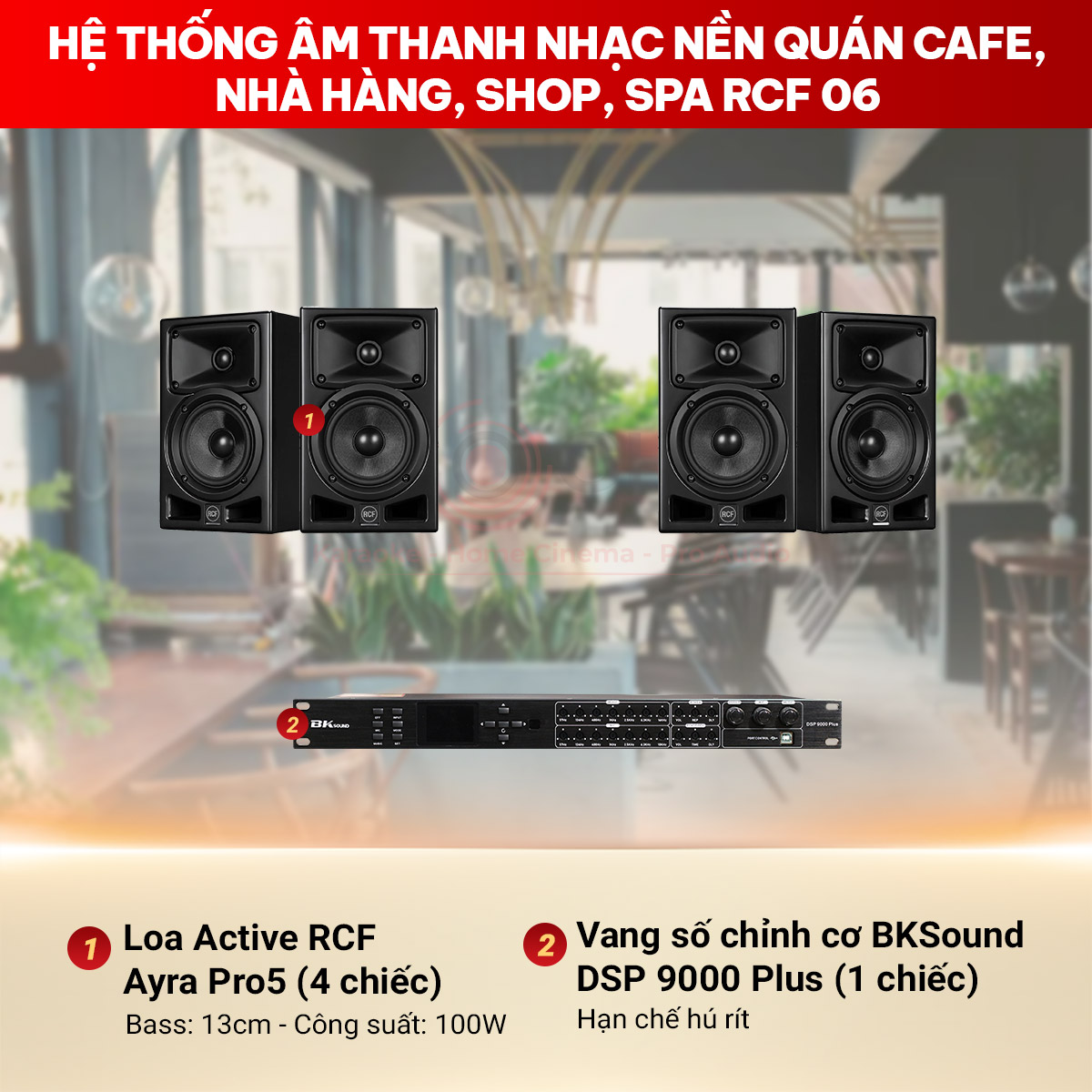 Hệ thống &acirc;m thanh nhạc nền qu&aacute;n cafe, nh&agrave; h&agrave;ng, shop, spa RCF 06