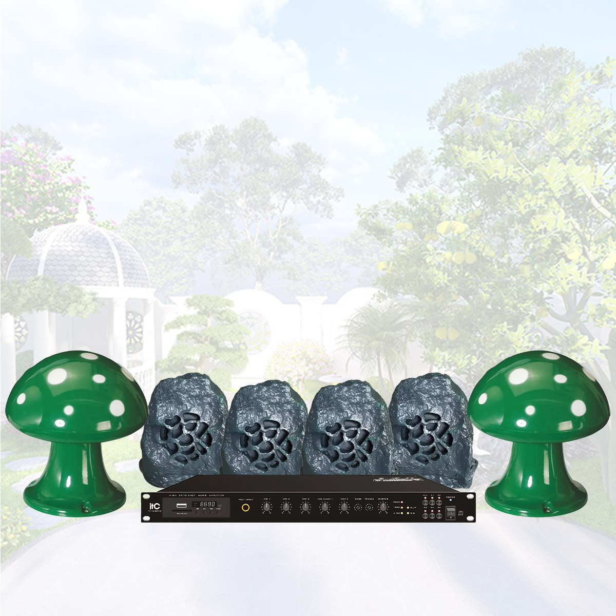 Hệ thống âm thanh nhạc nền sân vườn 03 (ITC T-300GA, ITC T-500H, ITC TI-240DTB) - Hình 1
