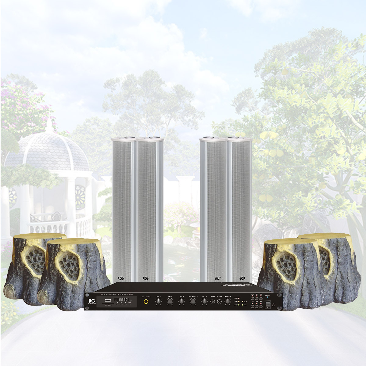 Hệ thống âm thanh nhạc nền sân vườn 05 (ITC T-700C, ITC T-704S, ITC TI-240DTB) - Hình 1