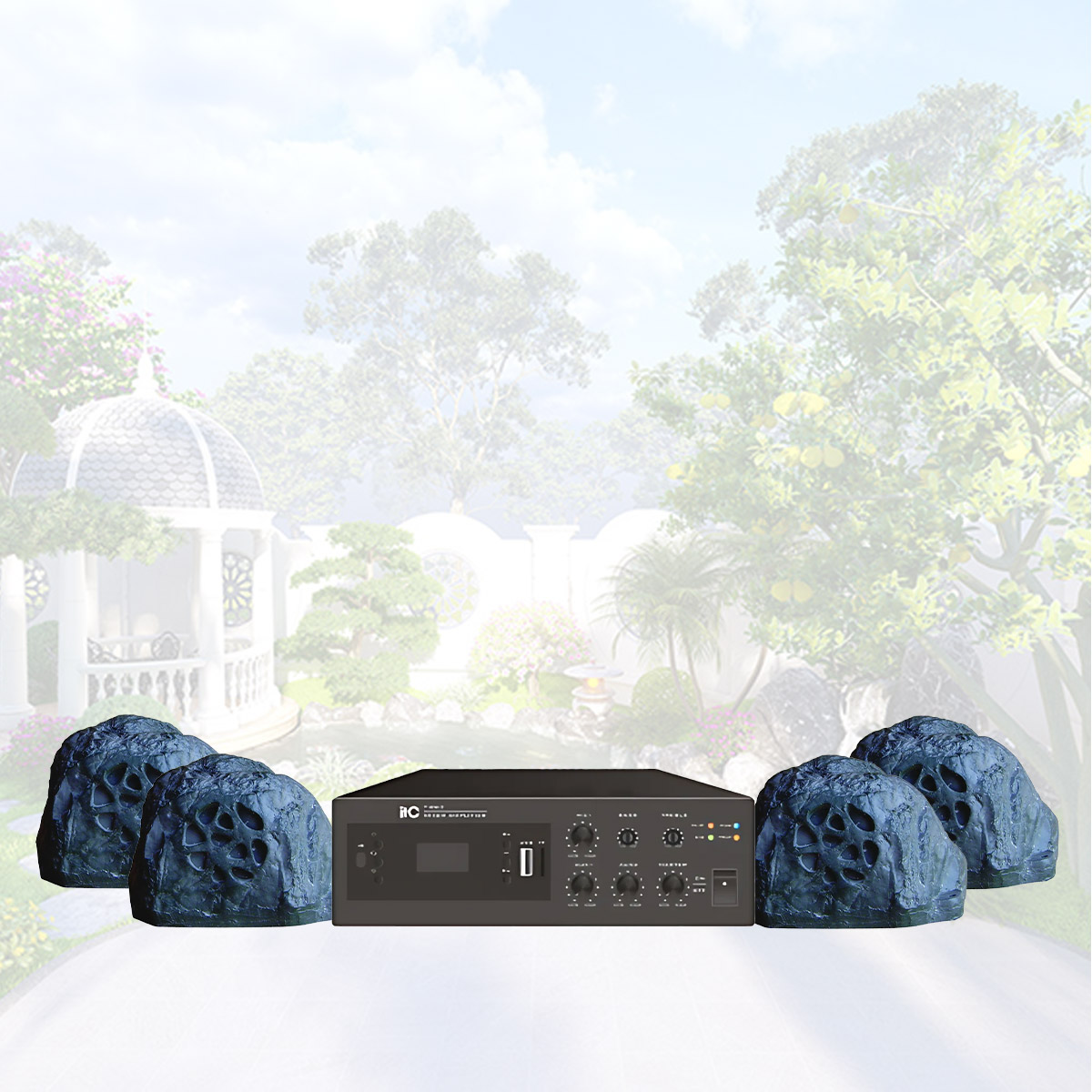 Hệ thống âm thanh nhạc nền sân vườn 07 (ITC T-300R, ITC T-B60E)