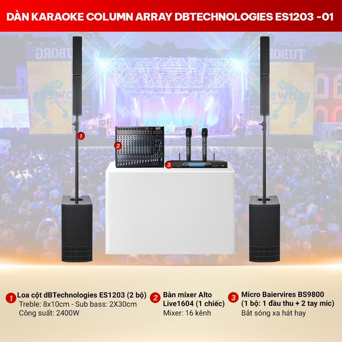 D&agrave;n karaoke Column Array dBTechnologies ES1203 - 01