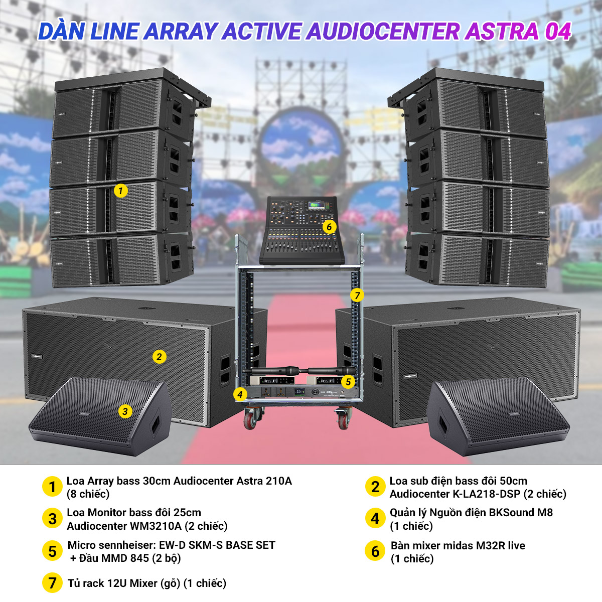 D&agrave;n Line Array Active Audiocenter Astra 04
