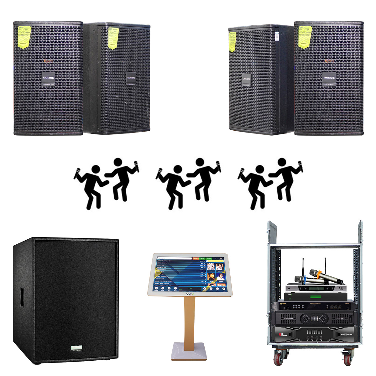 Dàn karaoke kinh doanh BC-20KD (Domus DP 6100, Domus RXW 18C, Audiocenter PD600, BIK BPR-5800,...)