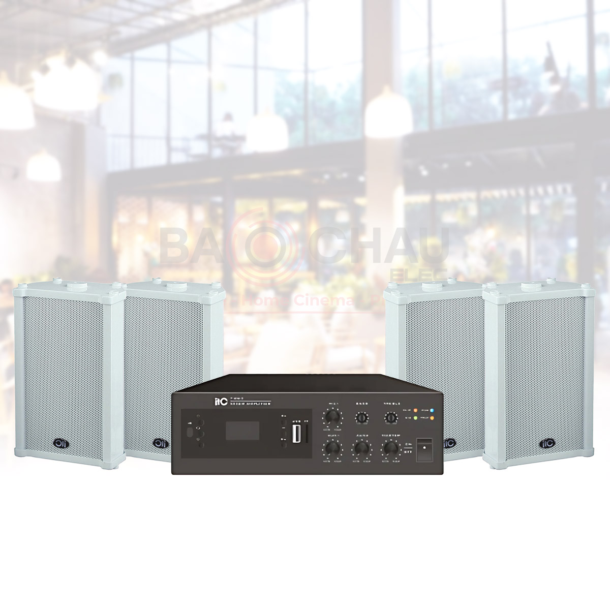 hệ thống âm thanh nhạc nền quán cafe, nhà hàng ngoài trời 03