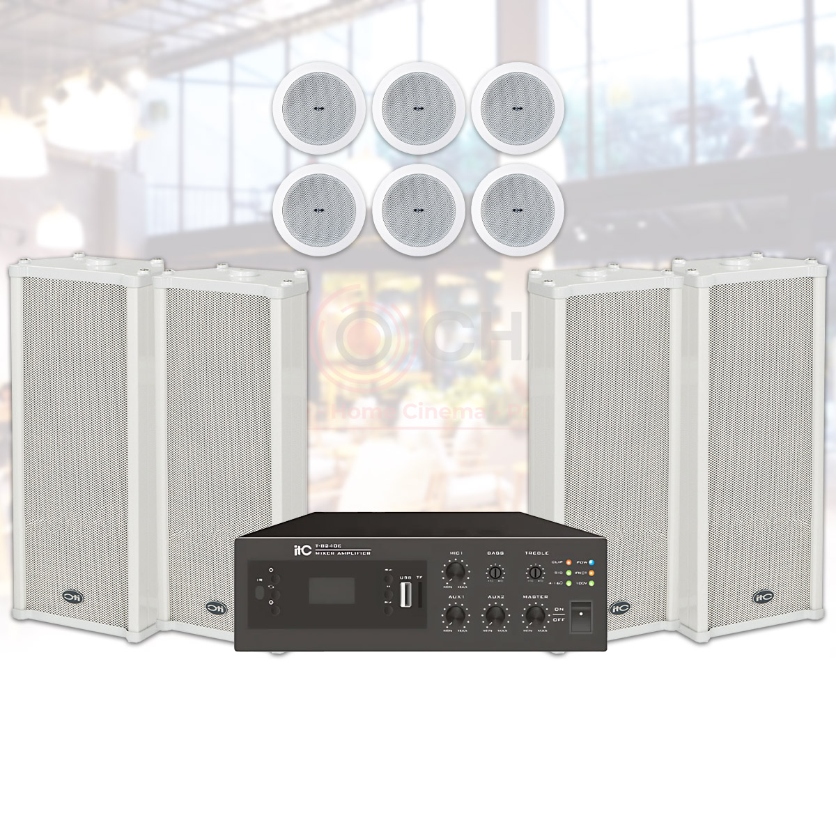 Hệ thống âm thanh nhạc nền quán cafe, nhà hàng ngoài trời 05