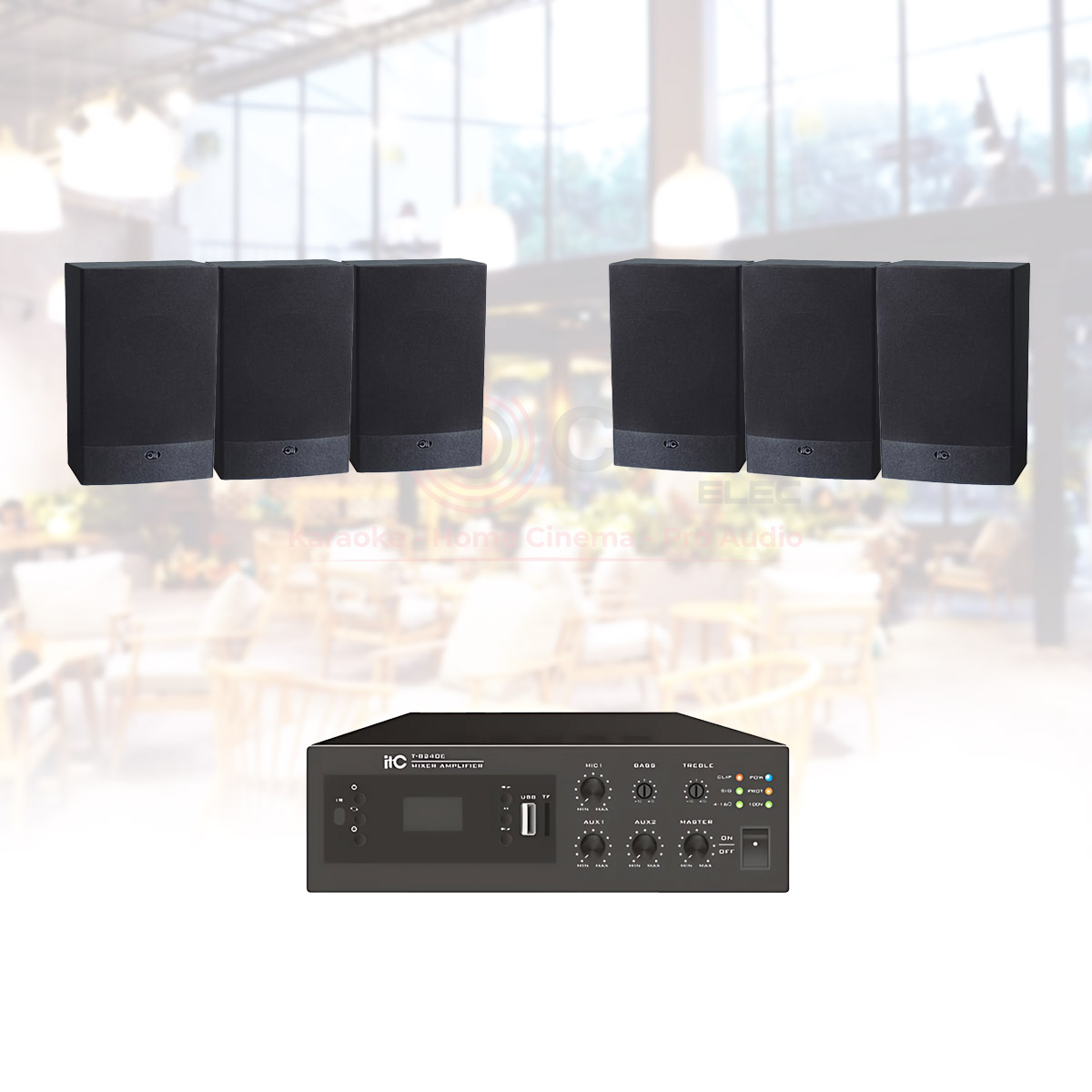 Hệ Thống Âm Thanh Quán Cafe, Nhà Hàng, Shop, Spa 11 (ITC T-601X, ITC T-B60E)