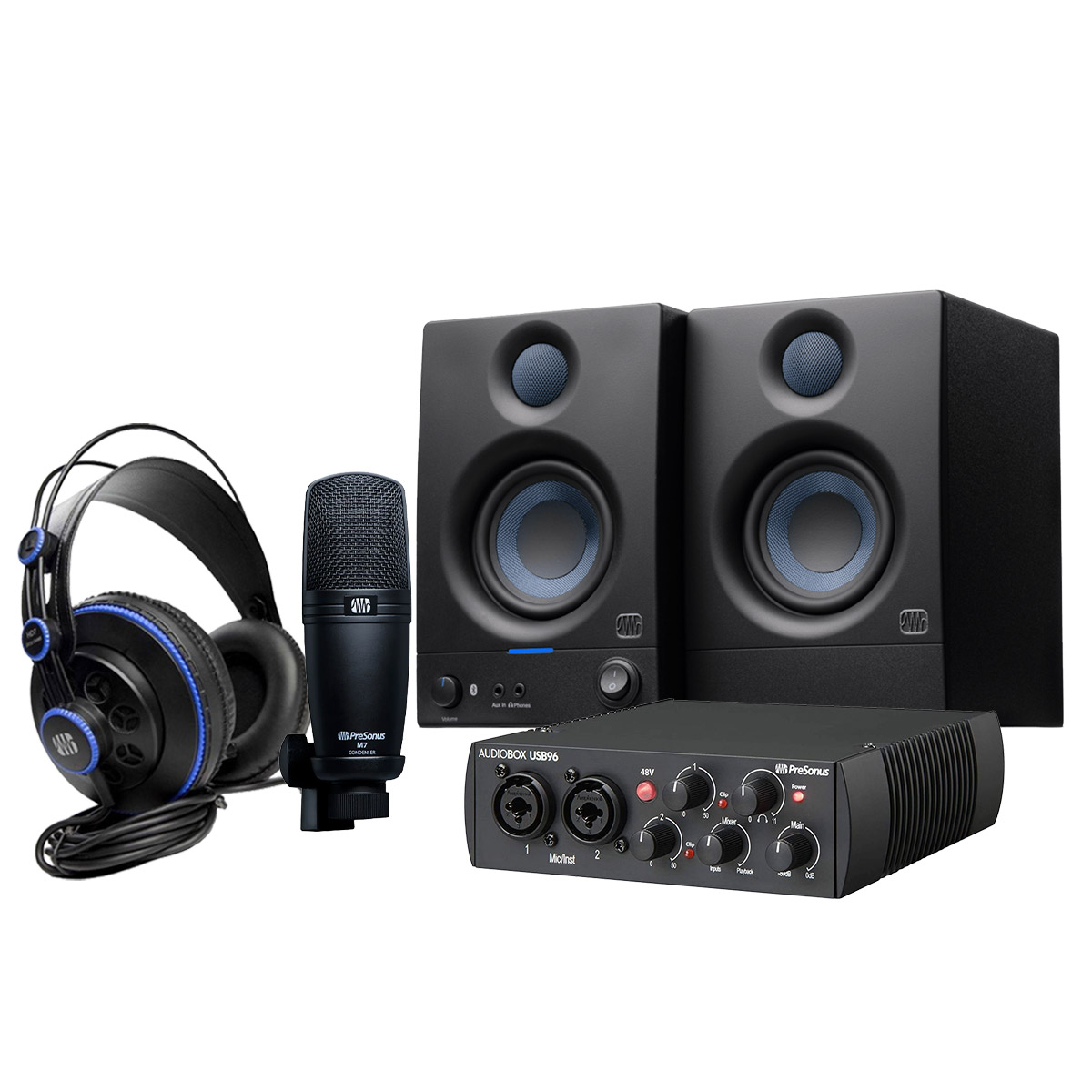 Combo Thu Âm Presonus 1 (PreSonus AudioBox 96, Presonus M7 MK2, Eris E3.5,Presonus HD7)