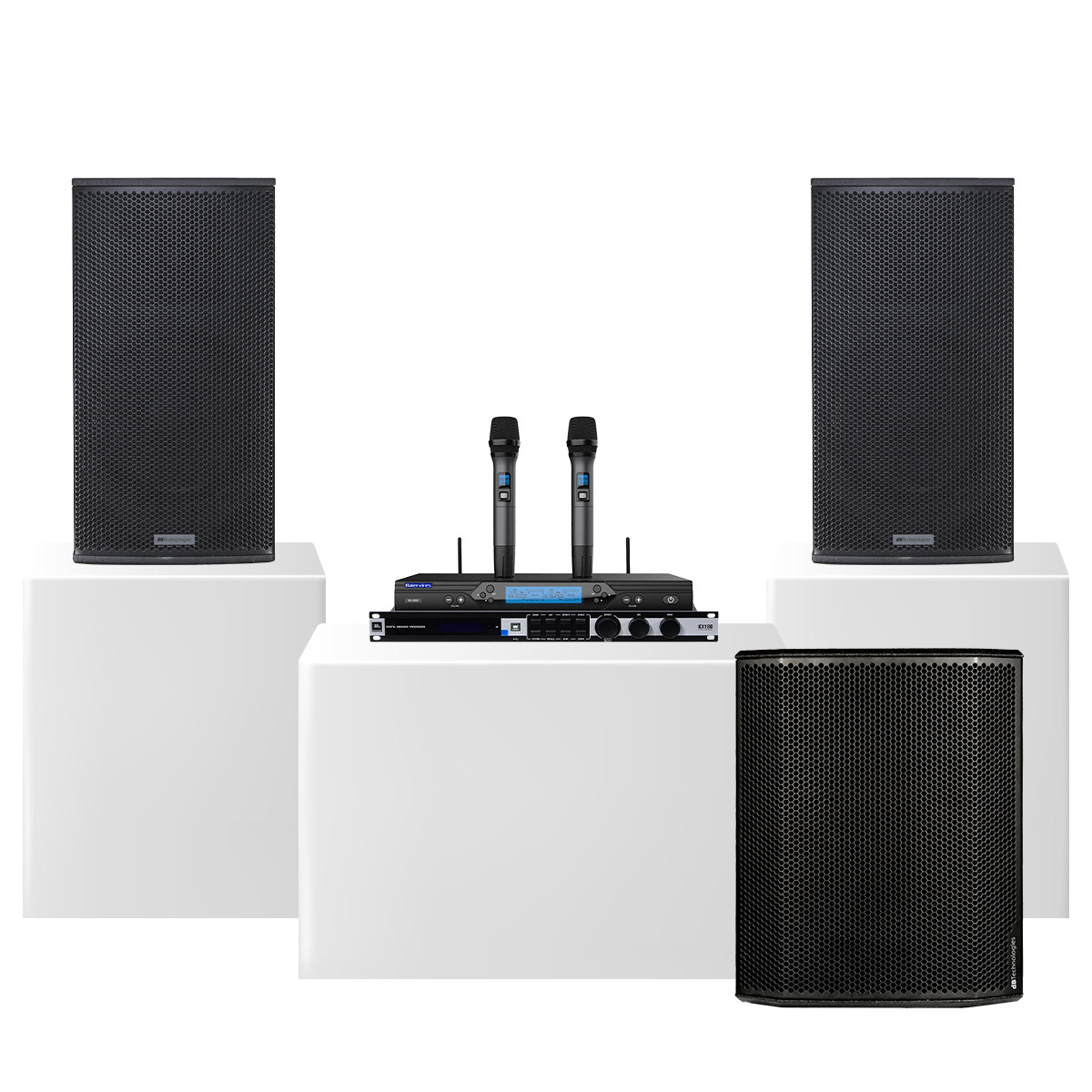 Dàn karaoke gia đình cao cấp dBTechnologies 05 (dBTechnologies Vio X15, dBTechnologies Sub 618, JBL KX180A,..)