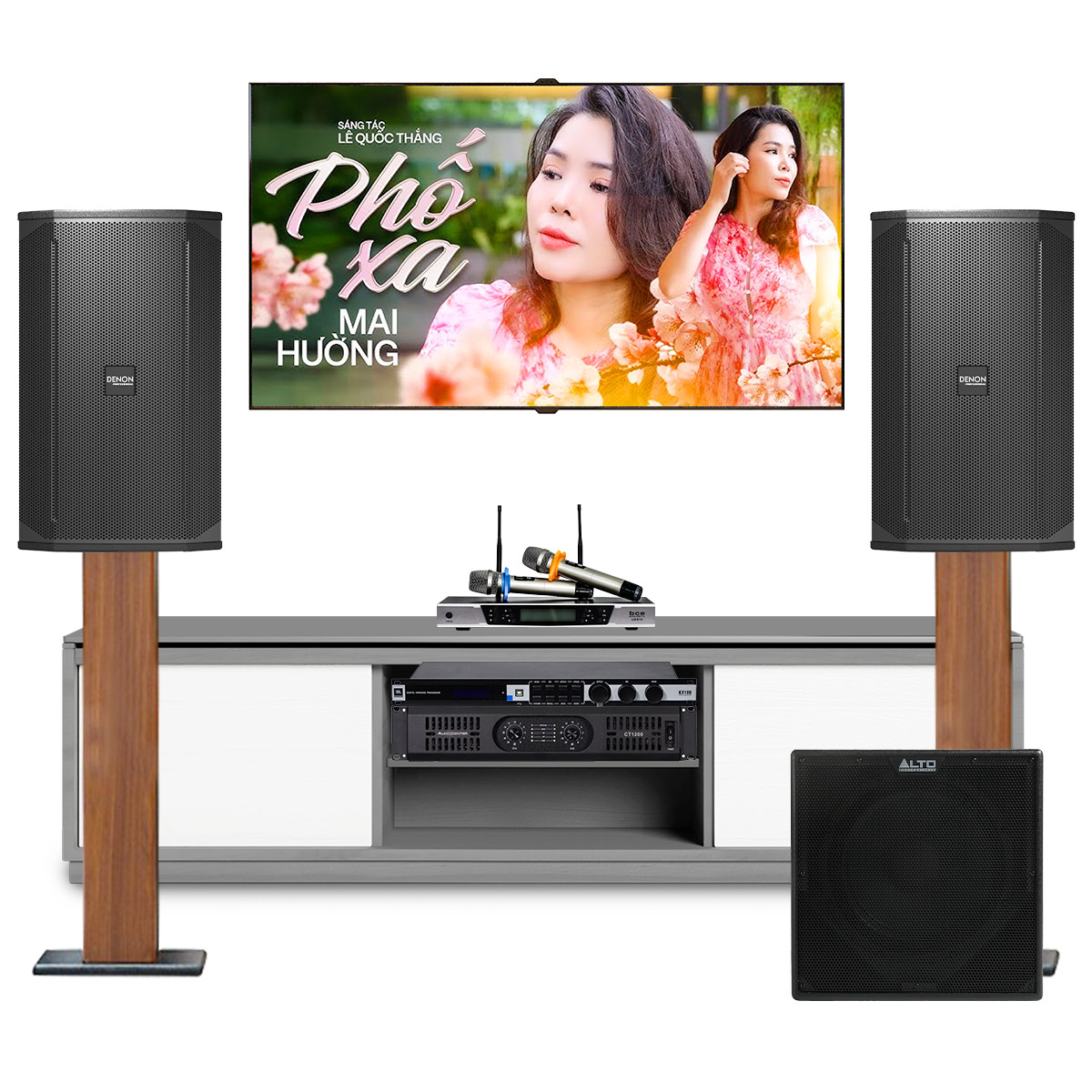 Dàn karaoke cao cấp Denon Nhật 11 (Denon DN-510, Audiocenter CT1200, JBL KX180A, Alto TX12S, BCE UGX12)