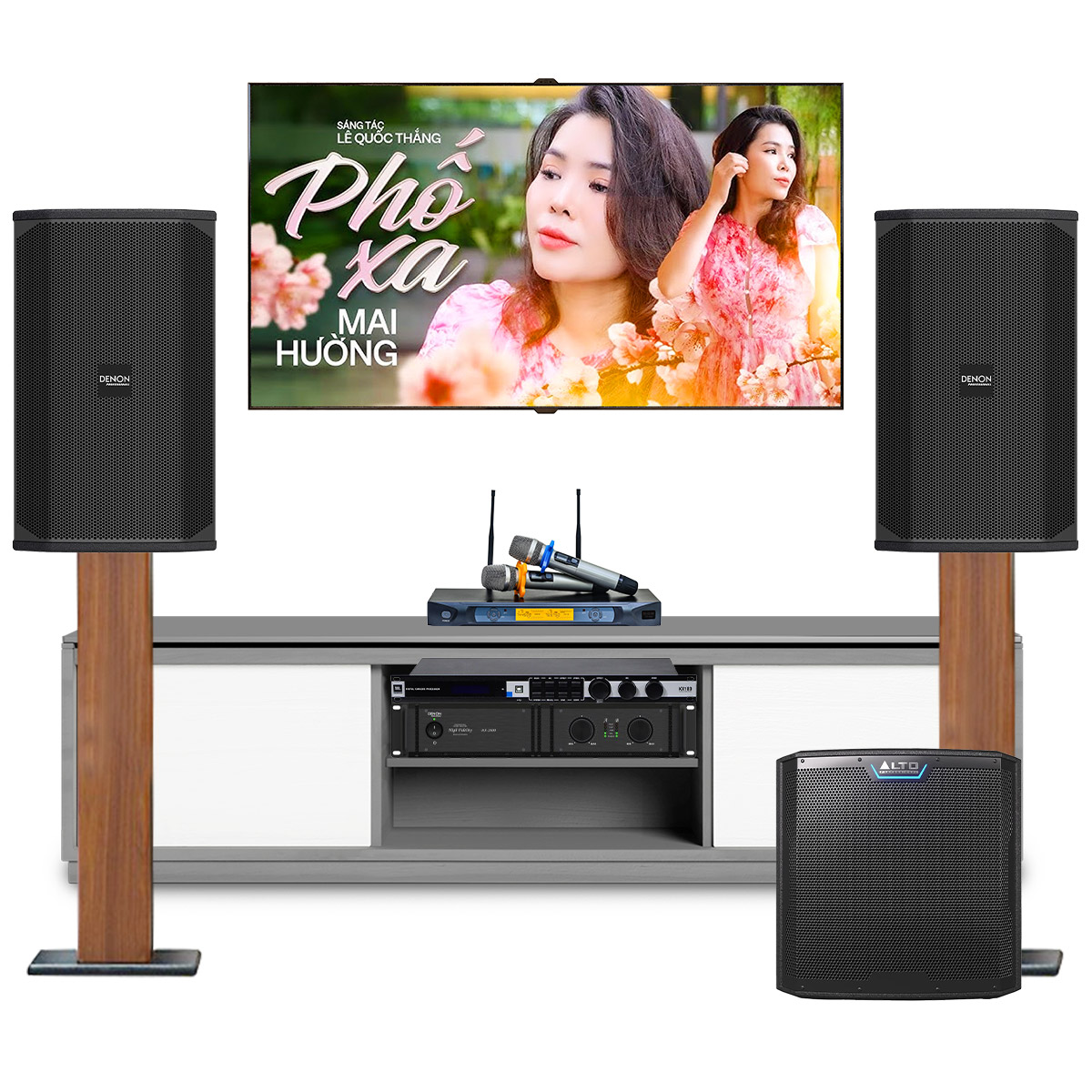 Dàn karaoke cao cấp Denon Nhật 15 (Denon DN-710, Denon DA-2600, KX180A, NS-SW300, BCE VIP3000)