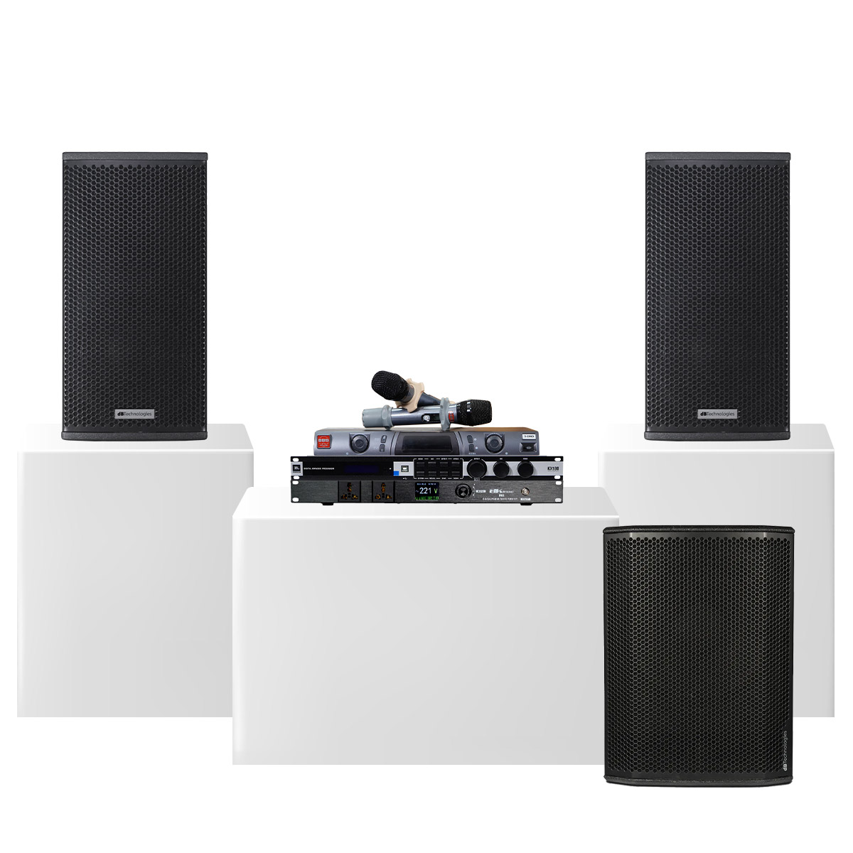 Dàn karaoke siêu cao cấp cho gia đình - biệt thự 08 (dBTechnologies Vio X12, Sub 615, JBL KX180A,…)