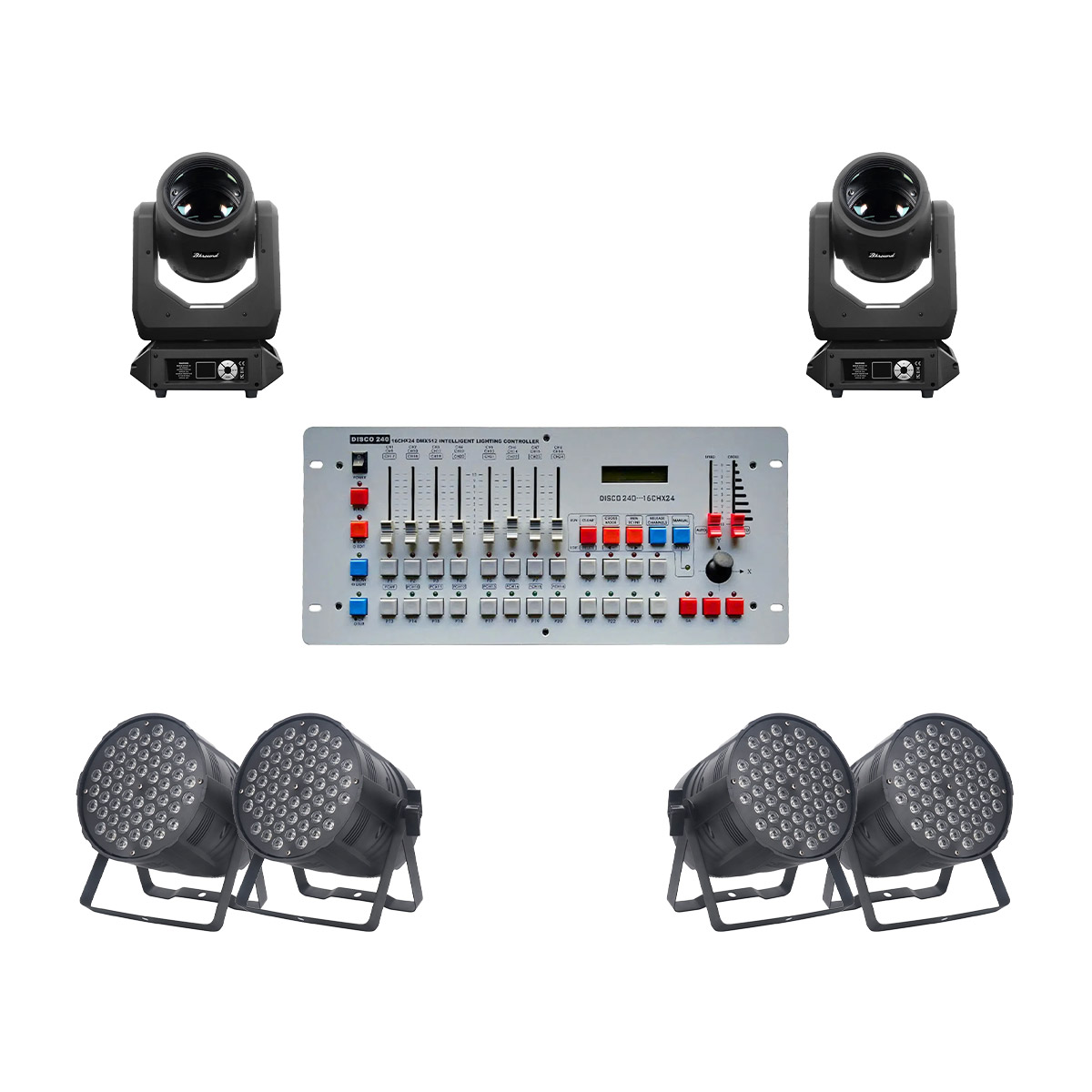 Combo đèn đám cưới, sự kiện, sân khấu 09 (Bksound LS500, Bksound Par54, Kingkong KM-C011010)