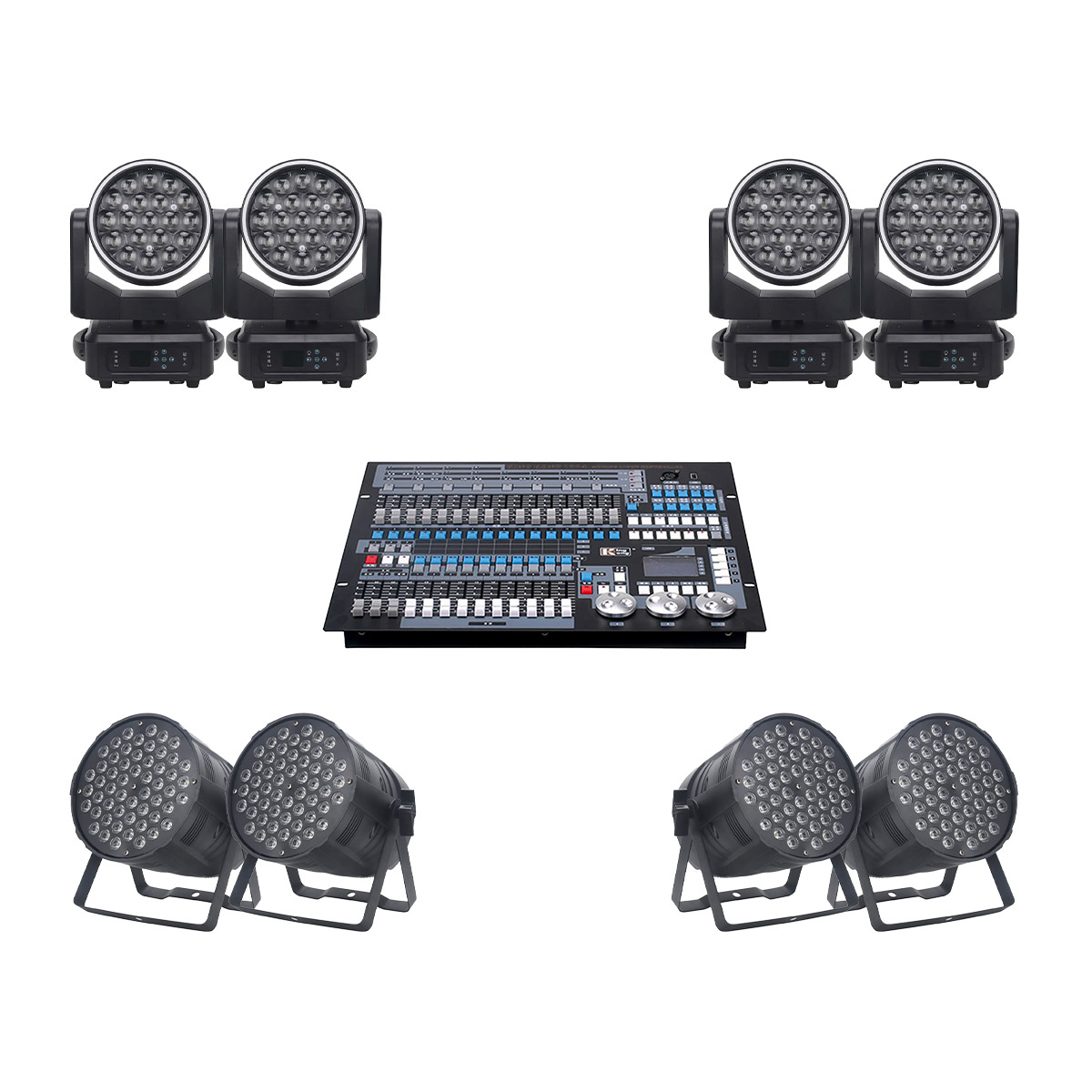Combo đèn ánh sáng sân khấu, sự kiện, đám cưới 10 (BKSound LS500, Bksound LS19, KingKong KK1024)