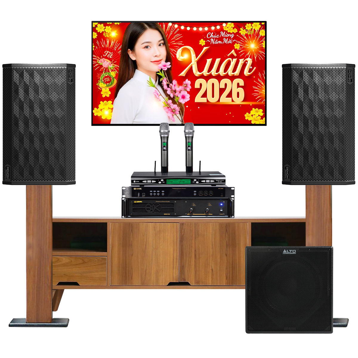Dàn karaoke Denon Nhật 07( Denon DP-R312, BIK VM620A, BIK BPR-5800, Alto TX12S, Baiervires BS-790s)