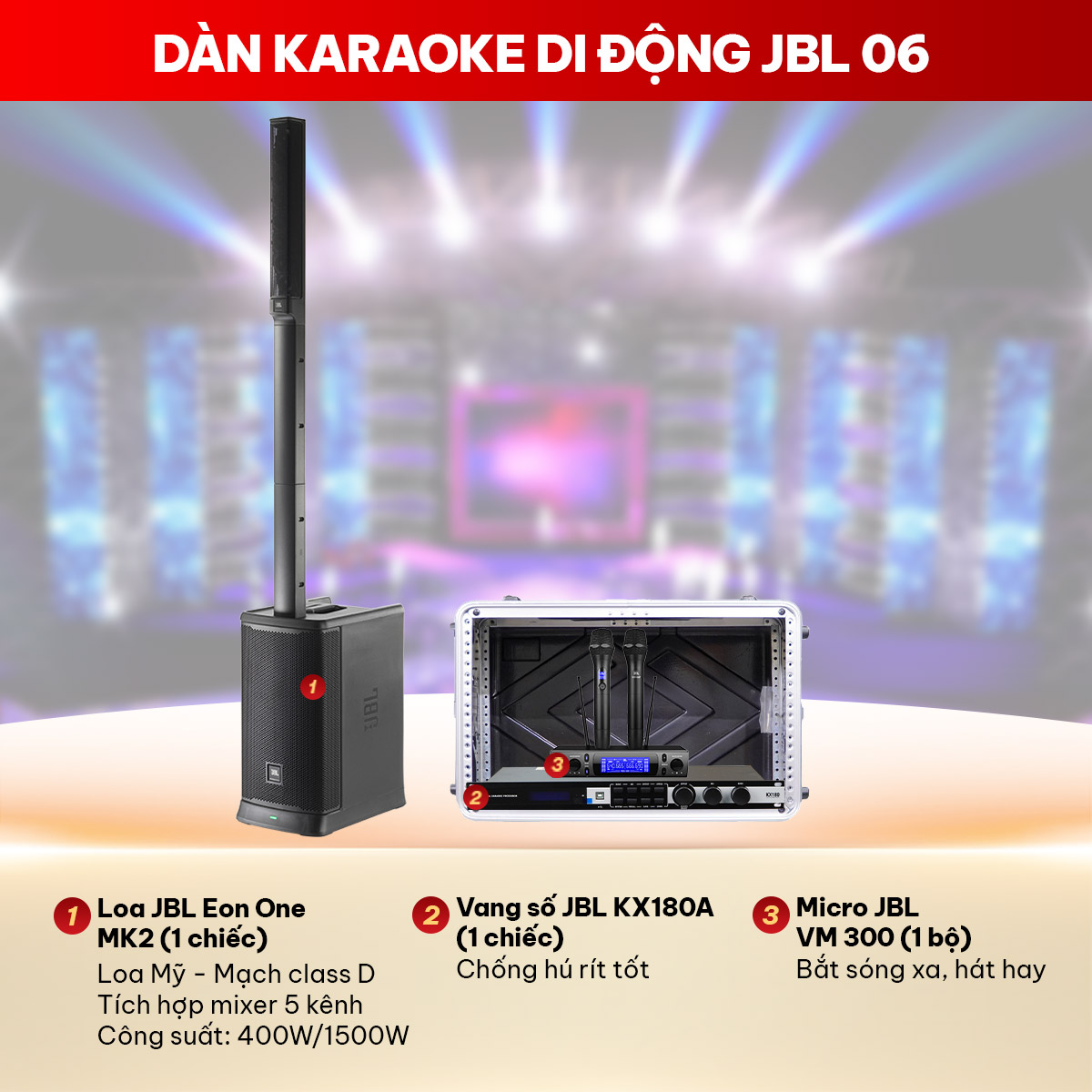 D&agrave;n karaoke di động JBL 06