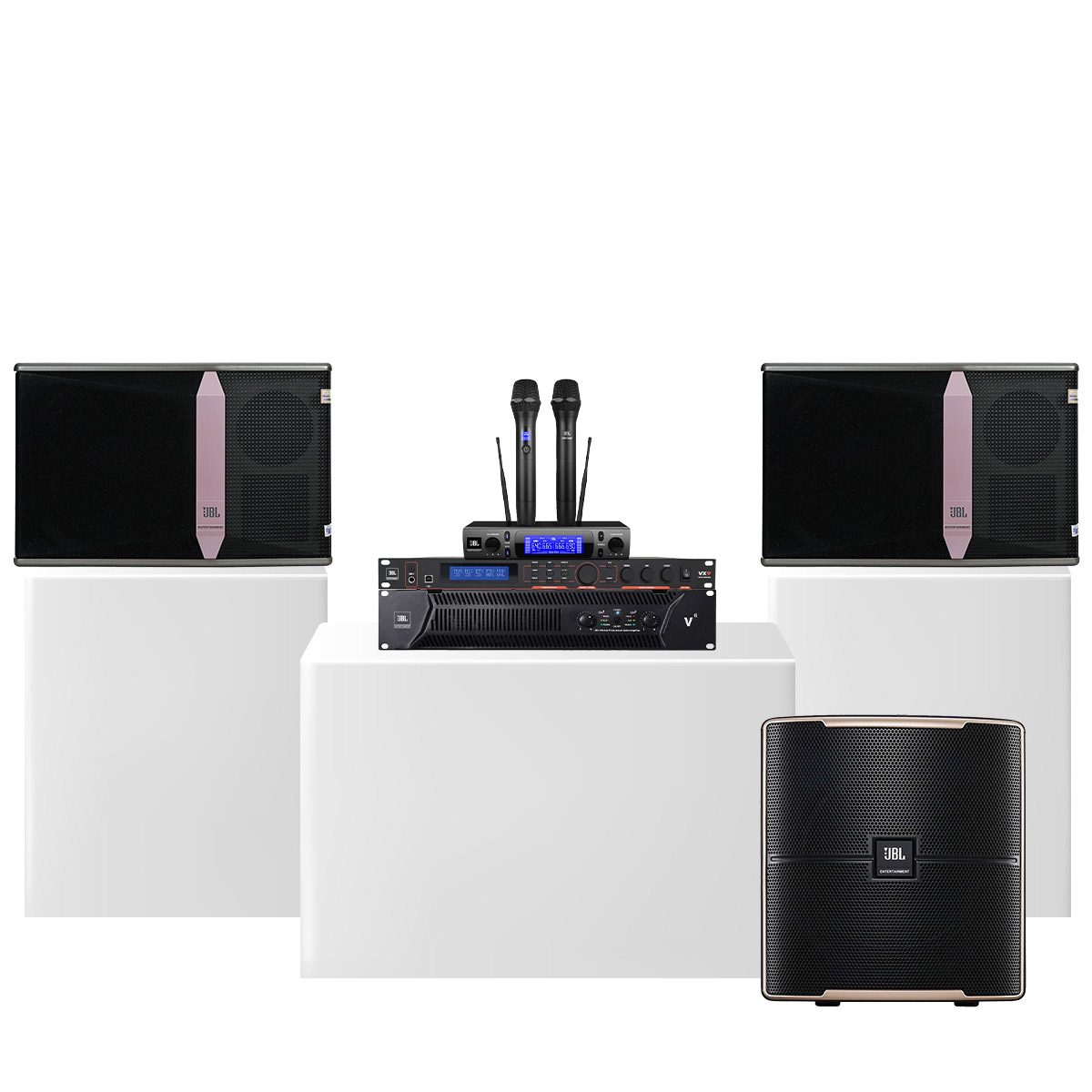 Dàn karaoke đồng bộ full JBL 15 (JBL Ki512, JBL V6, JBL VX9, JBL Pasion 12SP, JBL VM300) - Hình 2