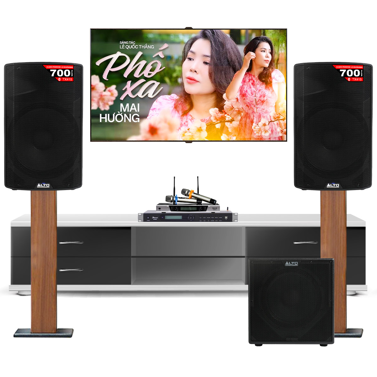 Dàn karaoke gia đình Alto 36 (Alto TX415, BKSound KP500, Alto TX12S, BCE UGX12)