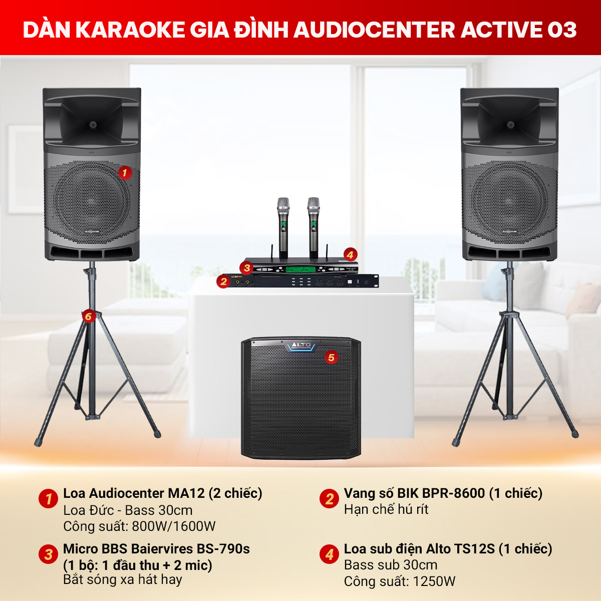 Dàn karaoke gia đình Audiocenter Active 03