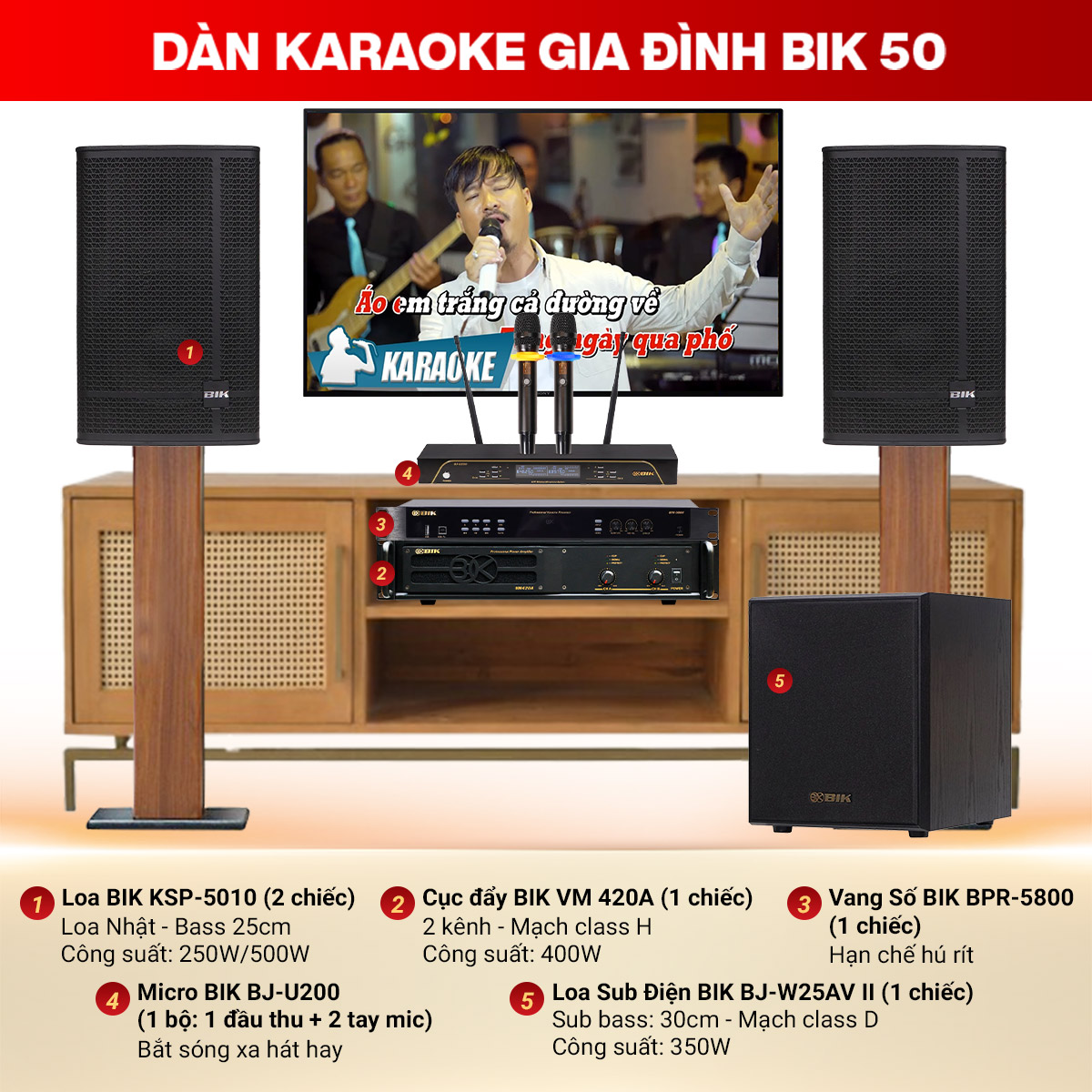 D&agrave;n karaoke gia đ&igrave;nh BIK 50