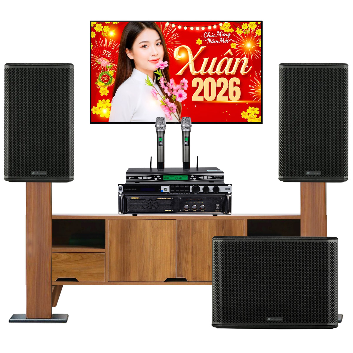 Dàn karaoke gia đình dBTechnologies 16 (dBTechnologies LVXP12, LVX PSW15, BIK VM 830A, JBL KX180A,...)