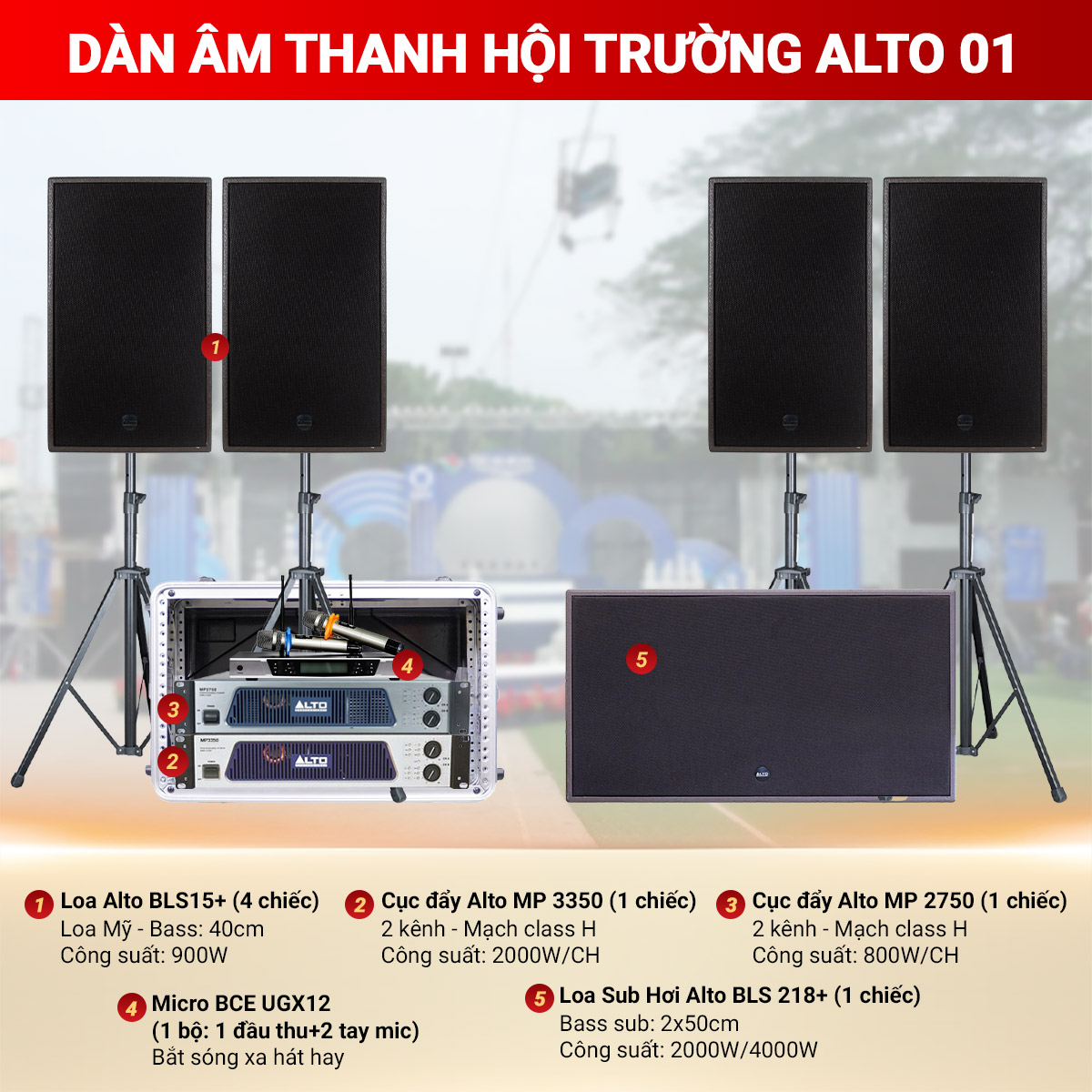 D&agrave;n &acirc;m thanh hội trường Alto 01