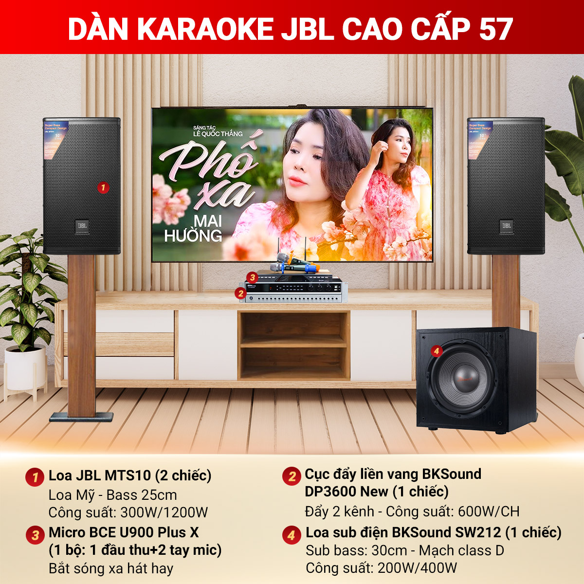 D&agrave;n karaoke JBL cao cấp 57
