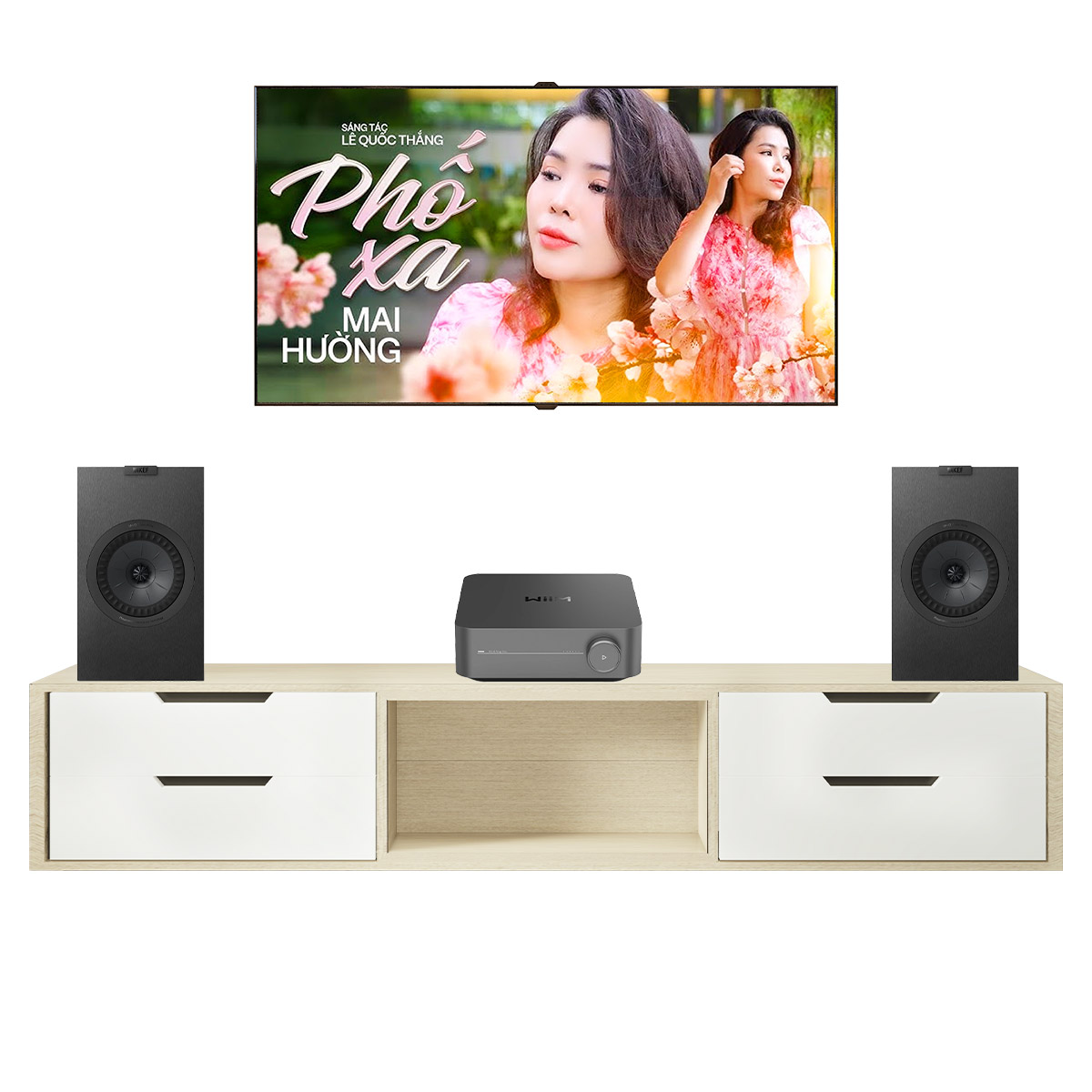 Dàn nghe nhạc KEF 05 (KEF Q3, WiiM Amp Pro)