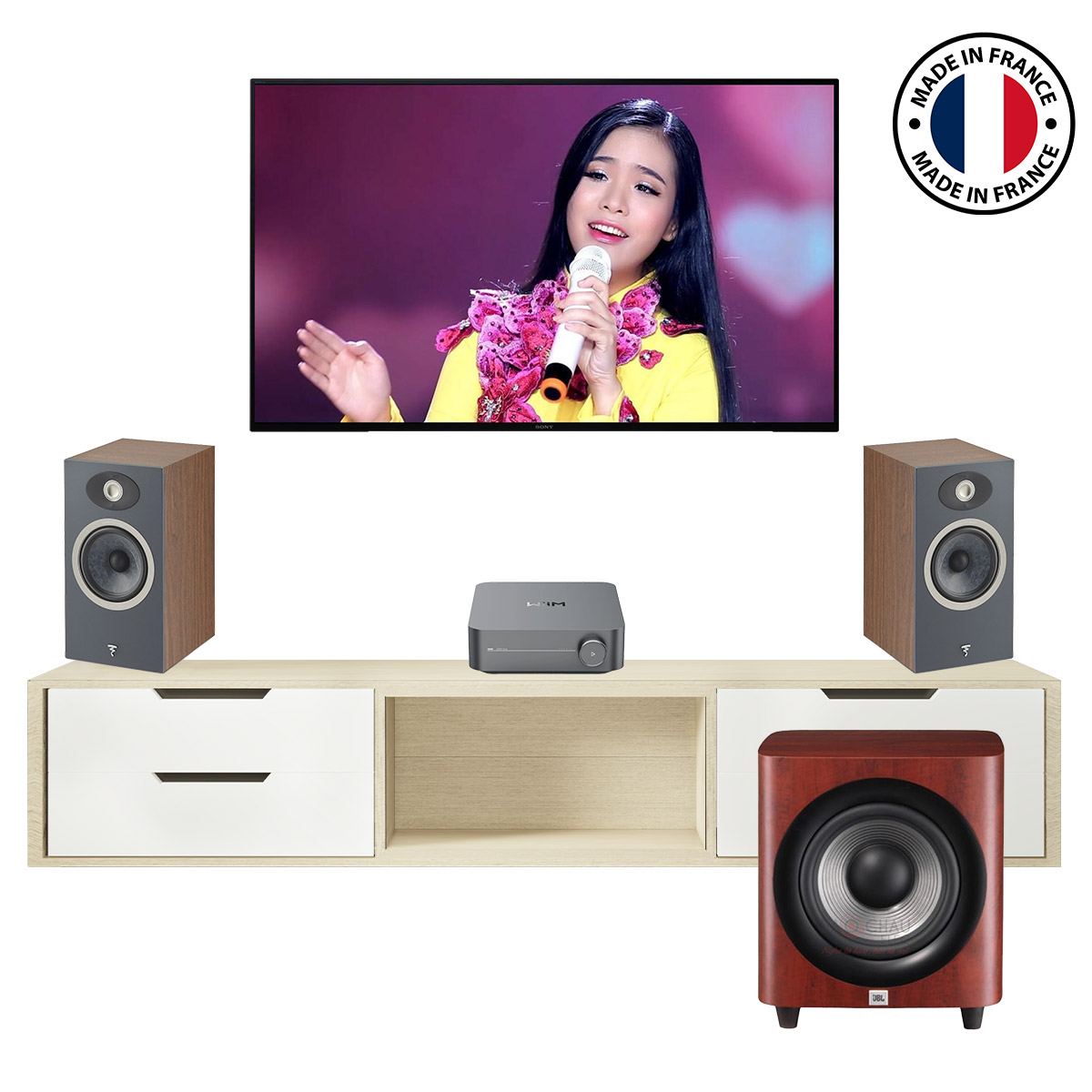 Dàn nghe nhạc mini cao cấp NN63 (Focal Theva N1, JBL Studio 660P, WiiM Amp Pro)