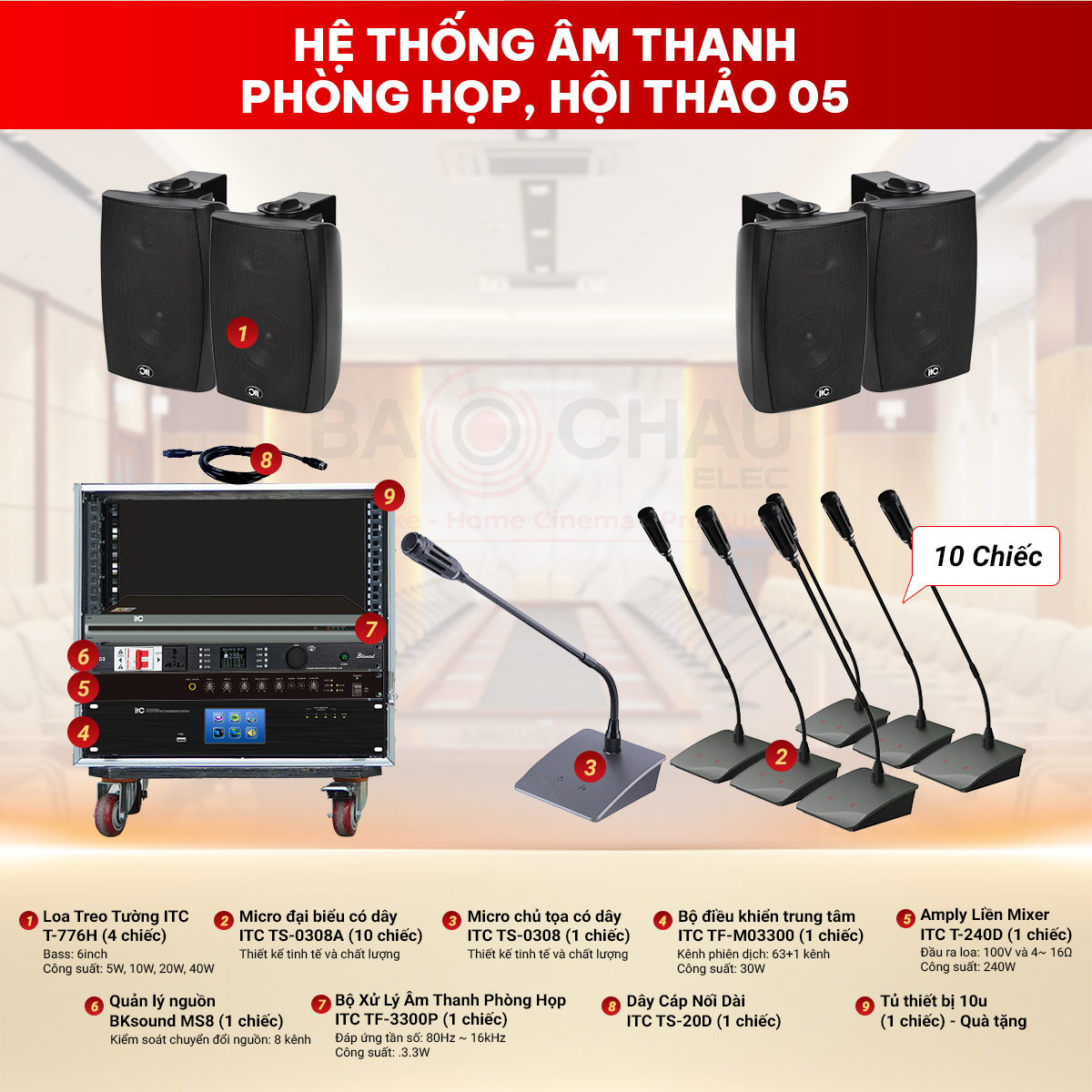 Hệ thống &acirc;m thanh ph&ograve;ng họp, hội thảo ITC 05