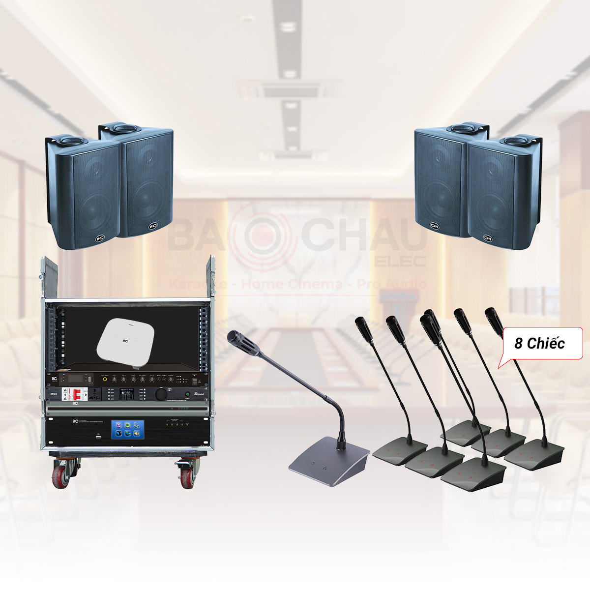 Hệ thống hội thảo không dây cho phòng họp 40m2