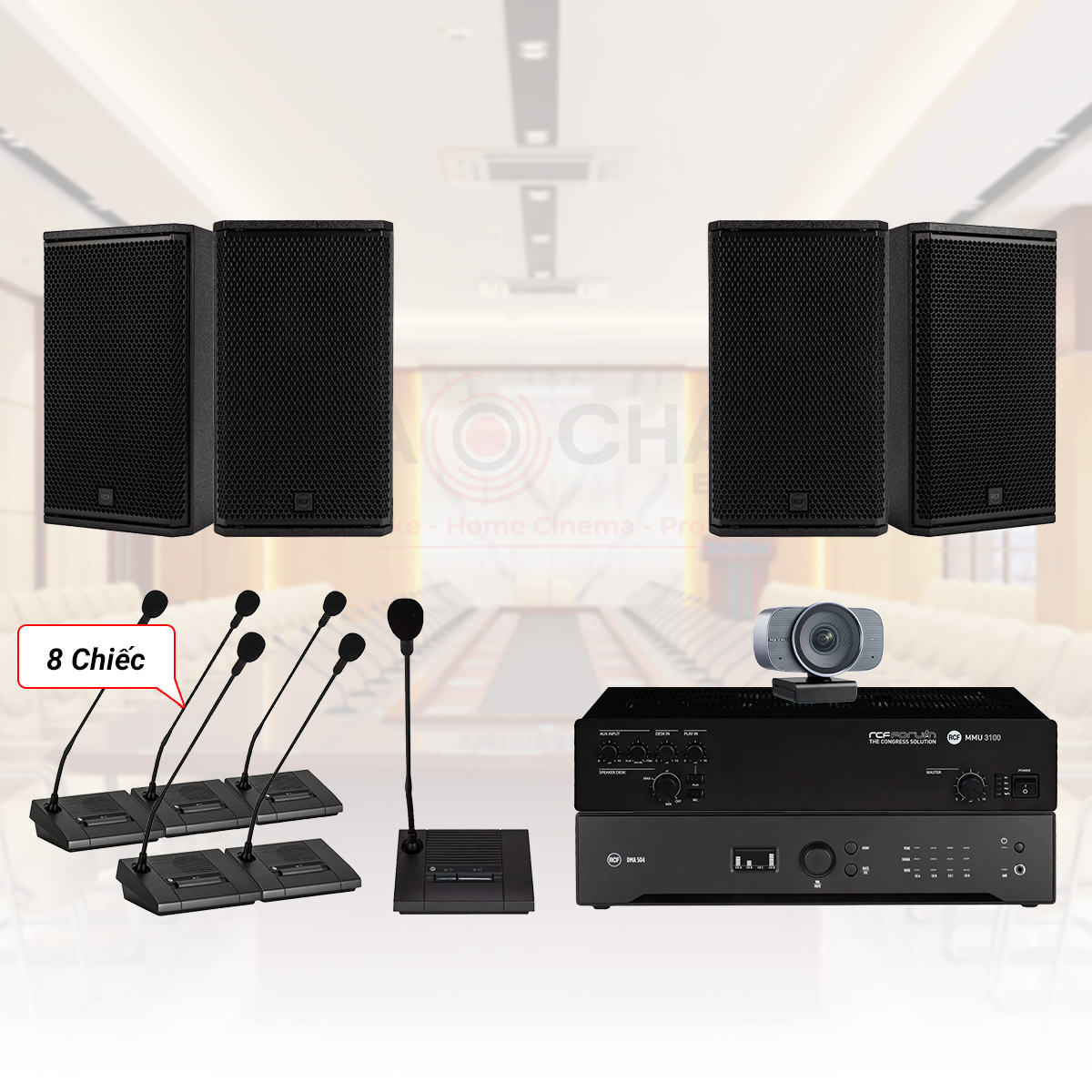 Hệ thống âm thanh phòng họp trực tuyến RCF 80-120m
