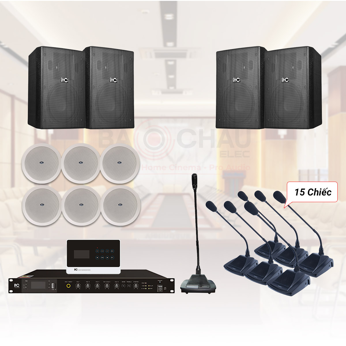 Hệ thống âm thanh phòng họp, hội thảo ITC 06 (ITC T-778P, ITC T-206CW, ITC TF-0502, ITC TF-A0502, ITC T-B350D)