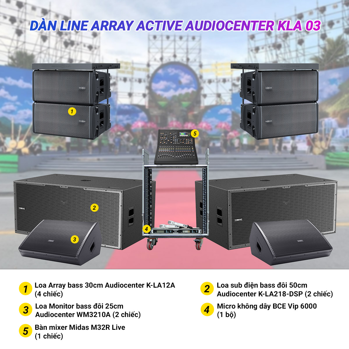 D&agrave;n Line Array Active Audiocenter KLA 03