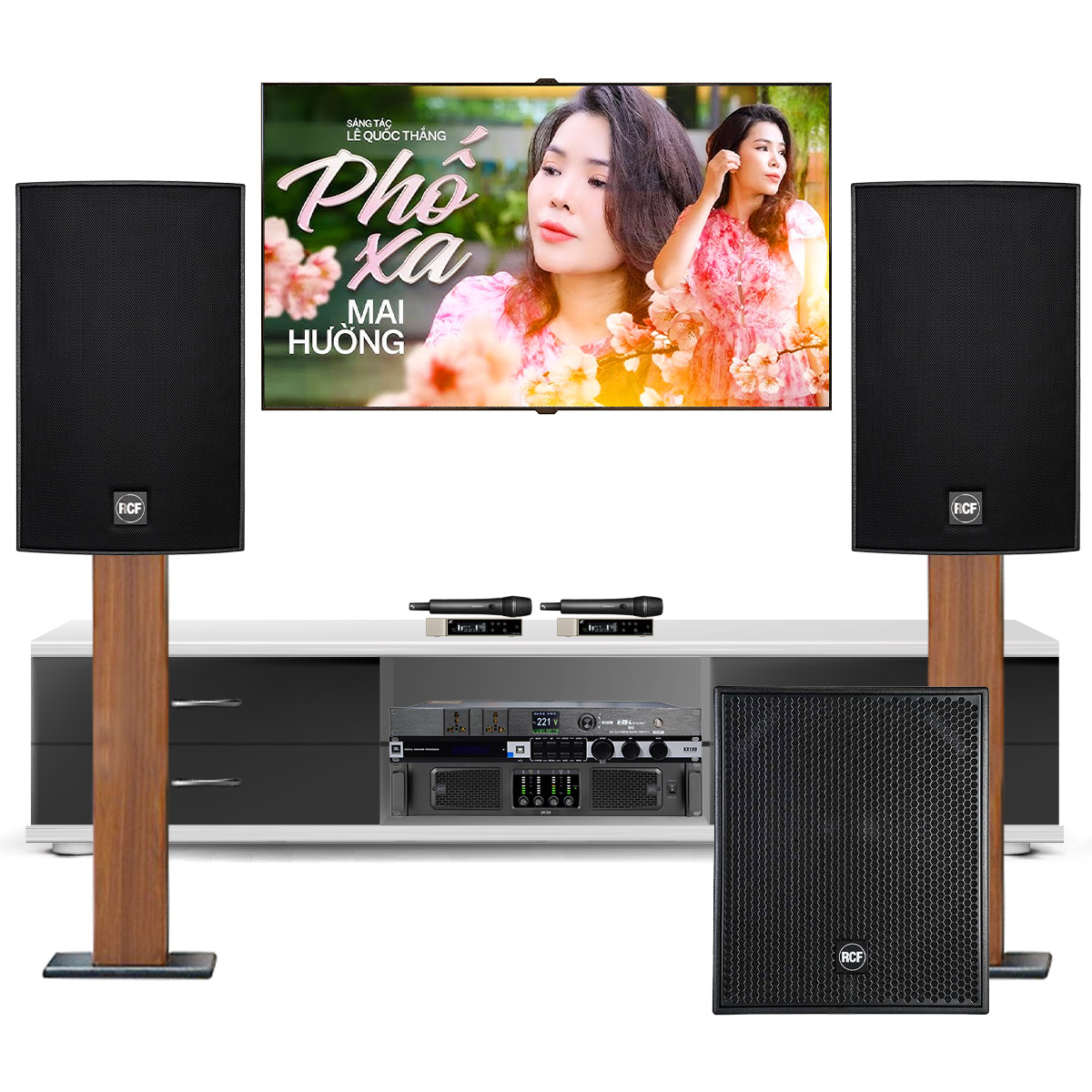 Dàn karaoke cao cấp RCF Acustica 34 (RCF C 5215-66, QPS 10K, KX180A, S8018II,...)