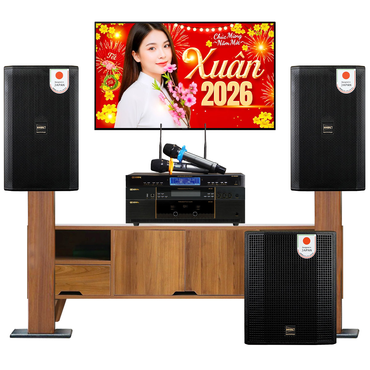Dàn karaoke đồng bộ BIK New 2025-03 (BIK CS-625, BIK VK-A52, BIK VK-R51, BIK BBK-W55A, BIK BJ-U500 II)