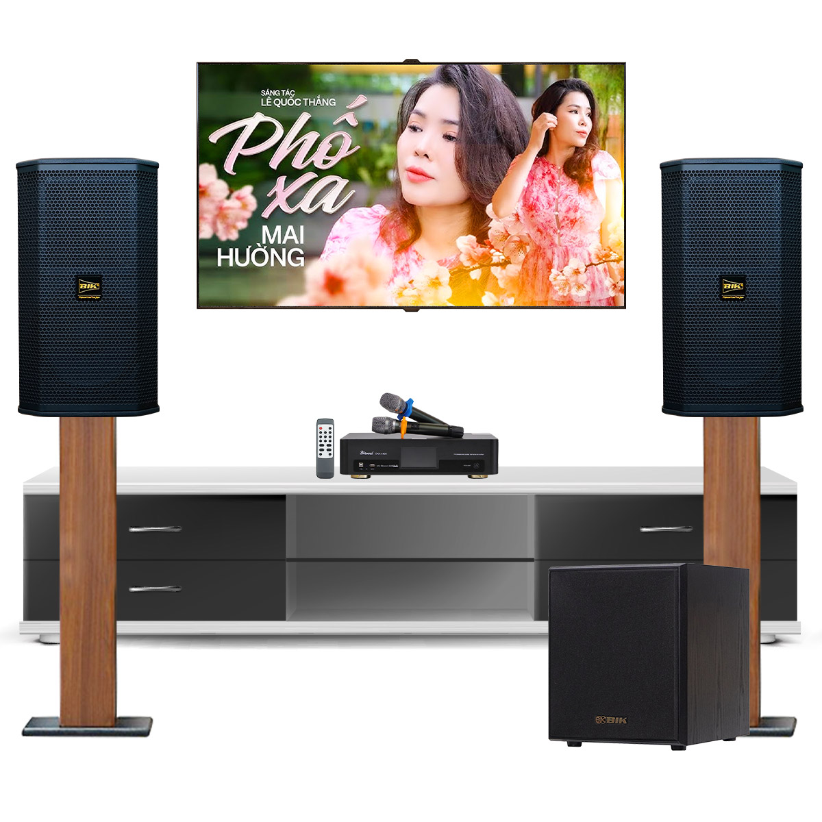 Dàn karaoke gia đình hiện đại BC01 (BIK BSP 410II, BKSound DKA 6500, BIK BJ-W25AV II)