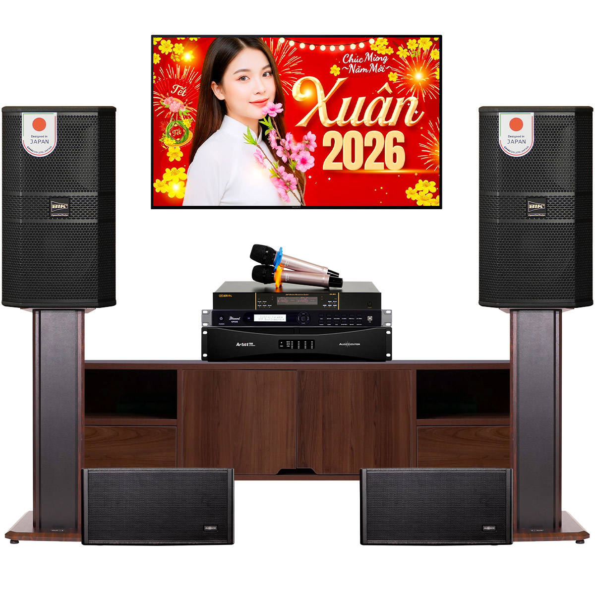Dàn karaoke gia đình BIK 34 (BIK BBK-S312, Audiocenter T4800, Bksound KP500 , Audiocenter TW8, BIK VK-M51)