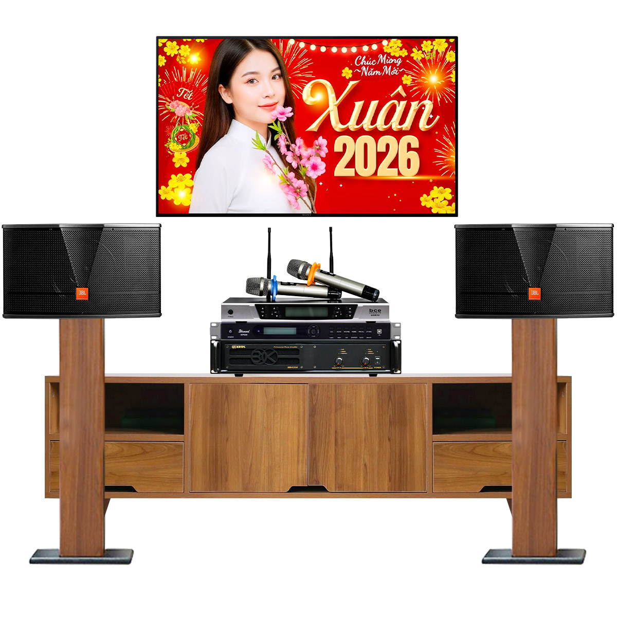 Dàn karaoke gia đình JBL 45 (JBL CV1852T, VM420A, KP500, BCE UGX12)