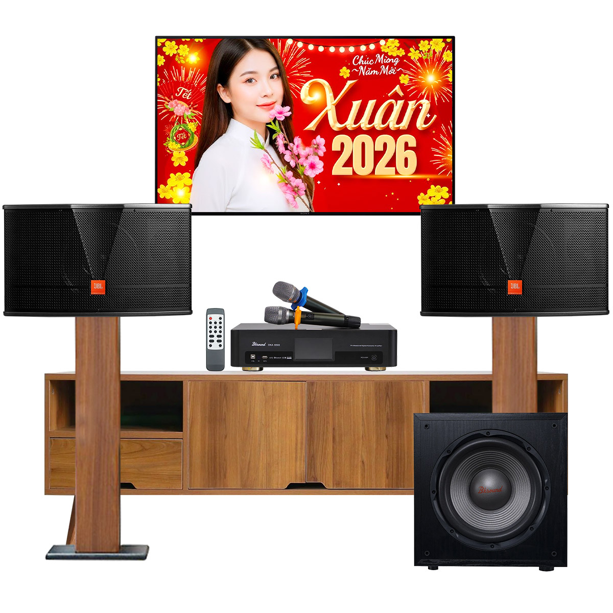 Dàn karaoke gia đình JBL CV06 (JBL CV1252T, BKSound DKA 6500, BKSound SW212) - Hình 1