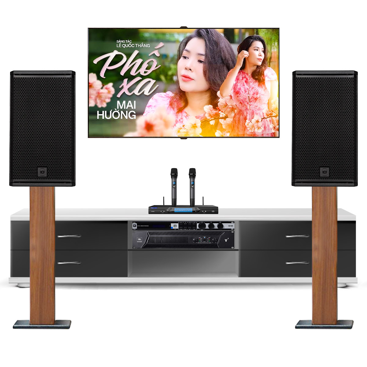 Dàn karaoke gia đình RCF X-MAX 08 (RCF X-MAX 10, JBL V6, JBL KX180A, Baiervires BS-9800)