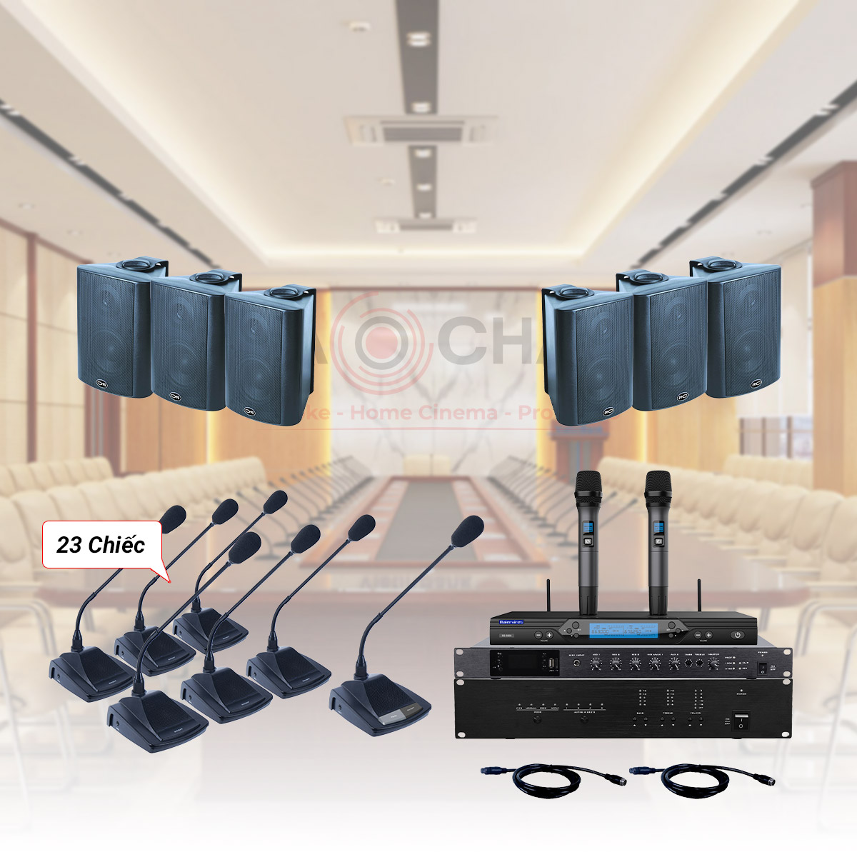Hệ thống Âm thanh thông báo hội thảo hội nghị phòng họp 04 (24 micro)