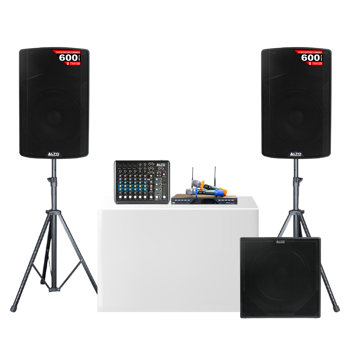 Dàn karaoke - Sân khấu Mini Alto 30 (Alto TX412B, Alto TX12S, Alto TrueMix 800FX, BCE U900 Plus X)