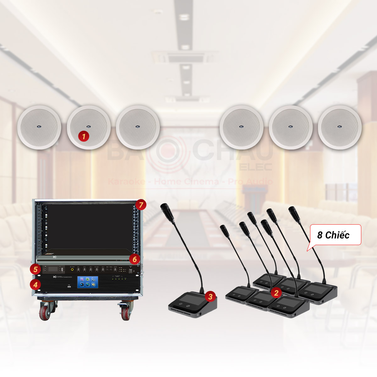 Hệ thống âm thanh phòng họp, hội thảo ITC không dây 60-80m
