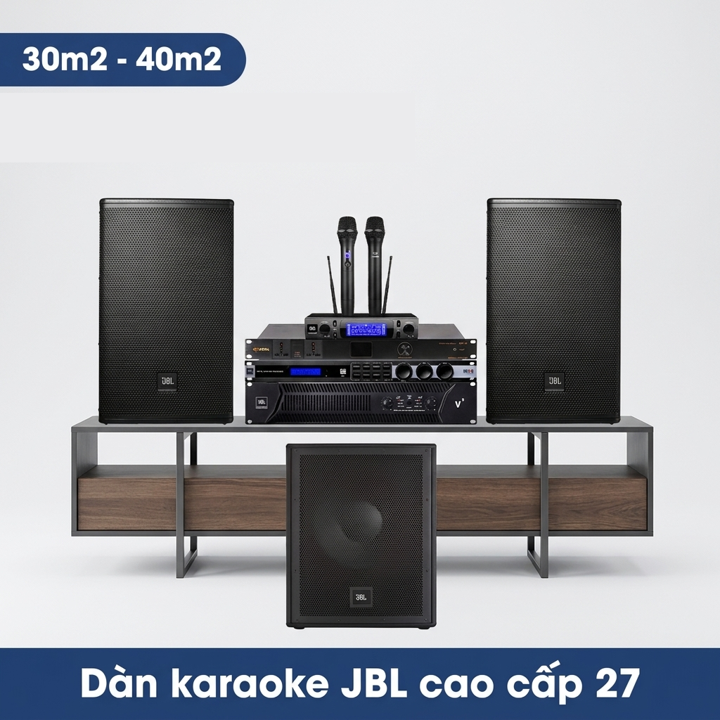 Dàn karaoke JBL cao cấp 27 (JBL MTS12, JBL V8, JBL KX190, JBL IRX115S, JBL VM300, BIK BSQ-8)