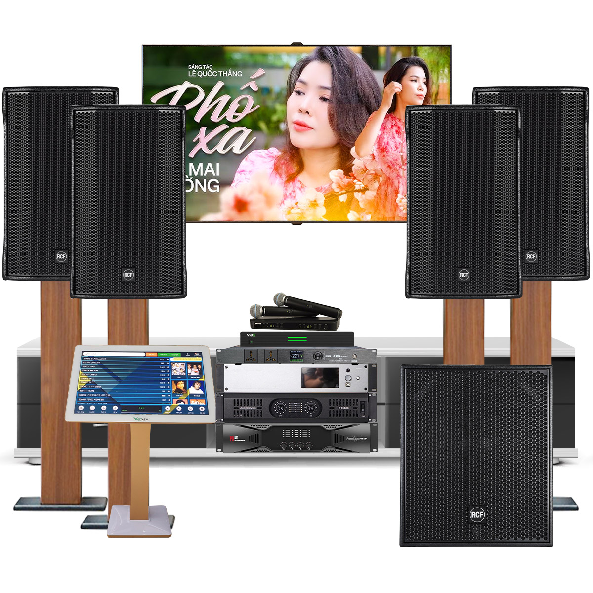 Dàn karaoke cao cấp RCF 19 (RCF CMAX 4112, Audiocenter PD800, Audiocenter CT3600, AAP K9900 II Luxury, RCF S8018II,...)
