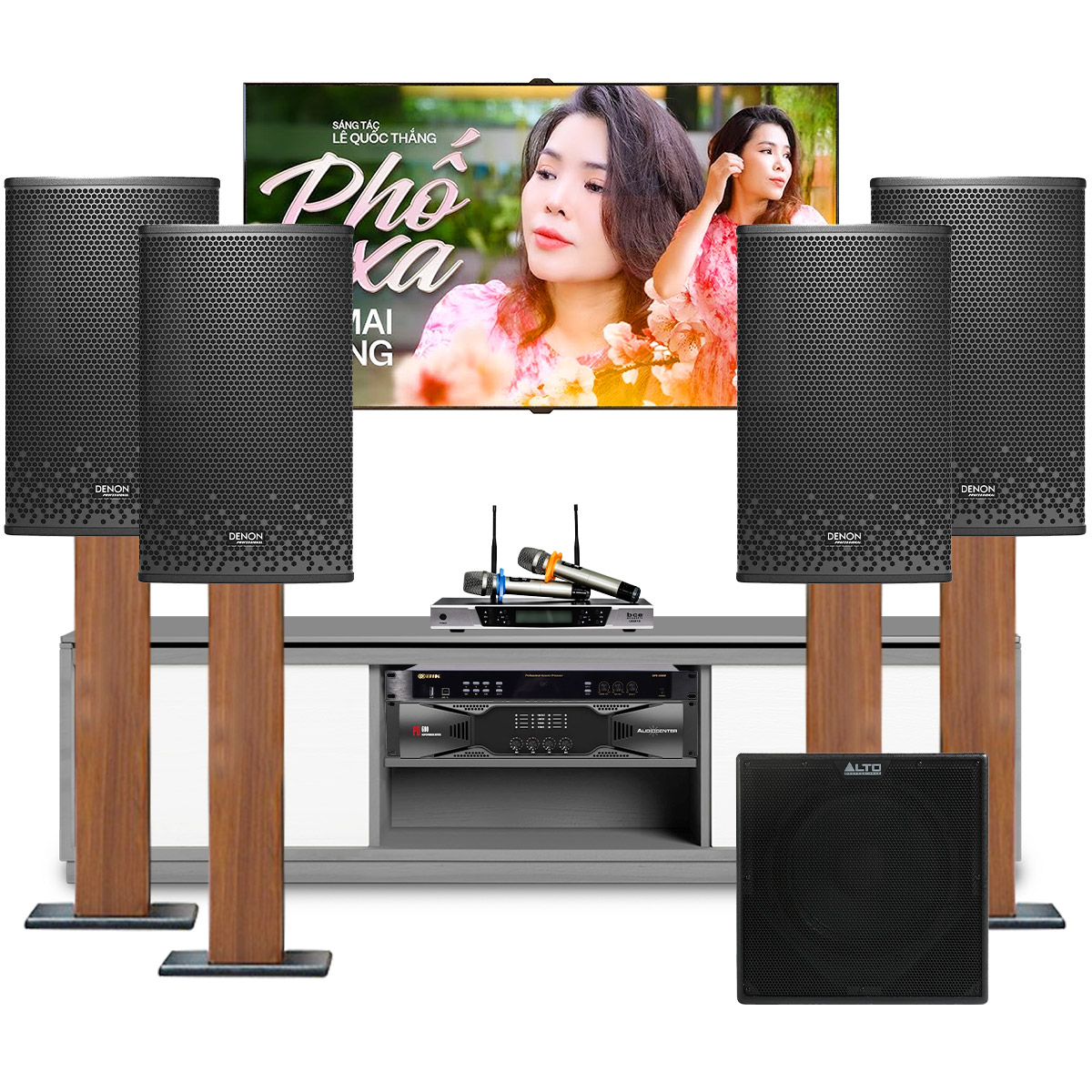 Dàn karaoke Denon Nhật 04 (Denon DP-R212, Audiocenter PD600, BIK BPR-5800, Alto TX12S, BCE UGX12)