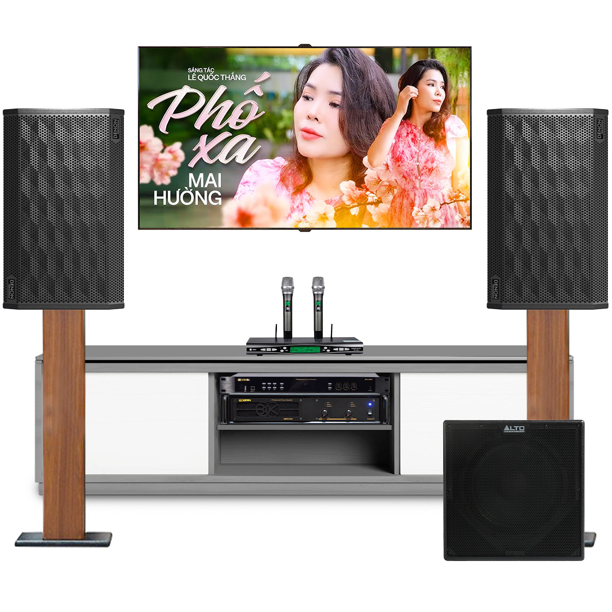 Dàn karaoke Denon Nhật 07( Denon DP-R312, BIK VM620A, BIK BPR-5800, Alto TX12S, Baiervires BS-790s)