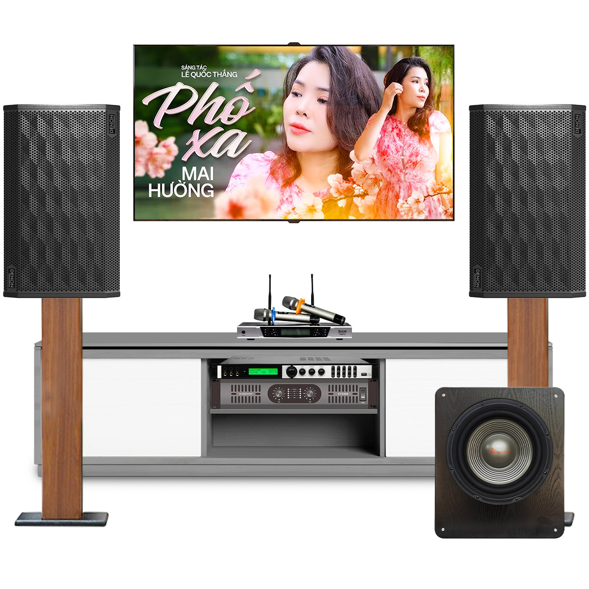 Dàn karaoke Denon Nhật 08 (Denon DP-R312,Audiocenter CT2400, X6 Luxury, Bksound SW612 MK II, BCE UGX12)